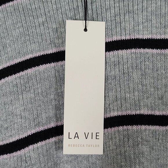 Rebecca Taylor La Vie Taylor Cozy Stripe Cherry Blossom Pullover Sweater L NWT - Picture 7 of 13